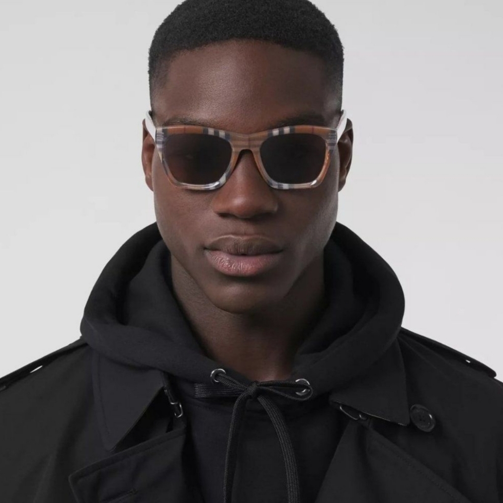 Burberry Black Tan Mens Sunglasses